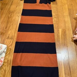 Banana Republic Black and Orange Striped Dress